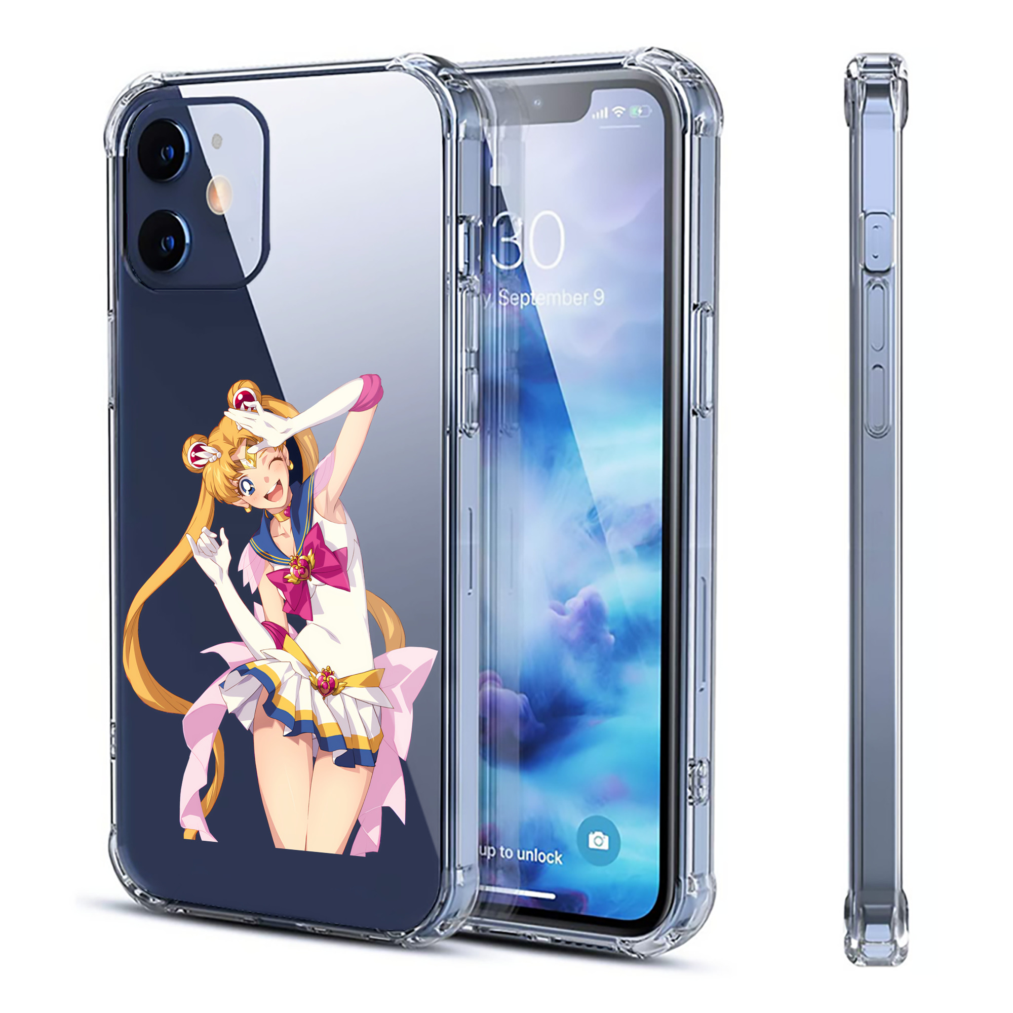 （画像用） 美少女戦士セーラームーン 月野 うさぎ つきの うさぎ Sailor Moon Tsukino Usagi 【iPhone 12シリーズ対応】透明スマホケース（クリアソフトケース）
